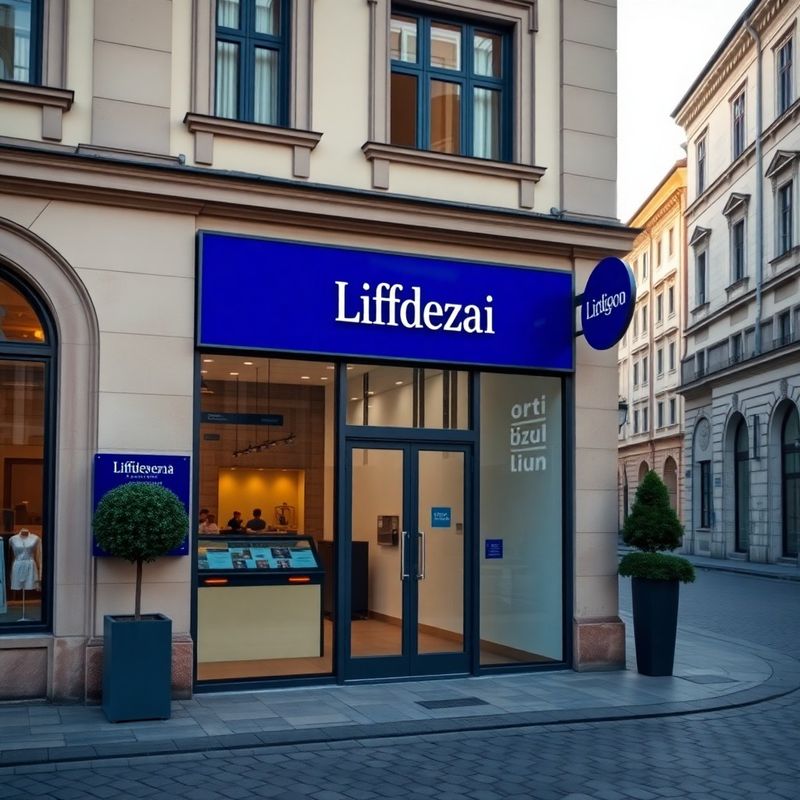 Vchod do moderní kanceláře v historické ulici v centru Plzně